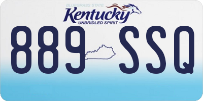 KY license plate 889SSQ