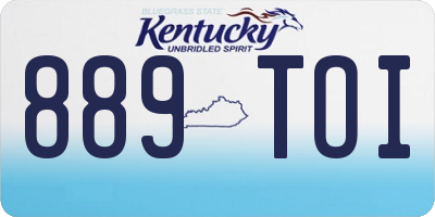 KY license plate 889TOI
