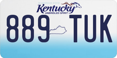 KY license plate 889TUK