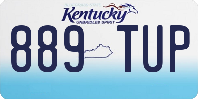 KY license plate 889TUP