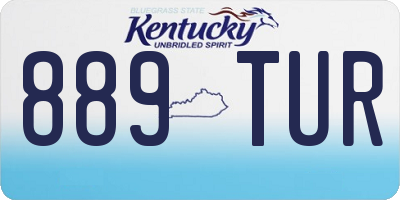 KY license plate 889TUR