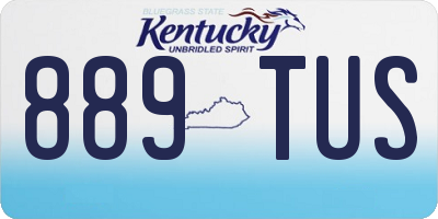 KY license plate 889TUS