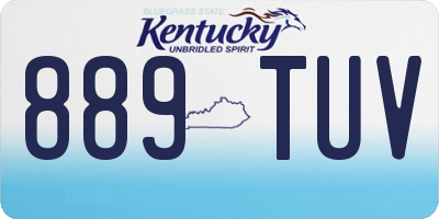 KY license plate 889TUV