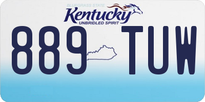 KY license plate 889TUW
