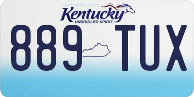 KY license plate 889TUX