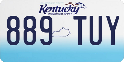 KY license plate 889TUY