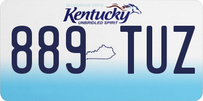 KY license plate 889TUZ