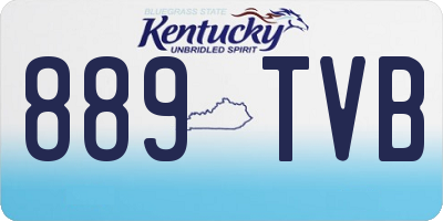 KY license plate 889TVB