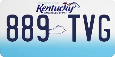 KY license plate 889TVG