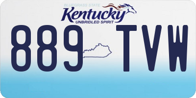 KY license plate 889TVW