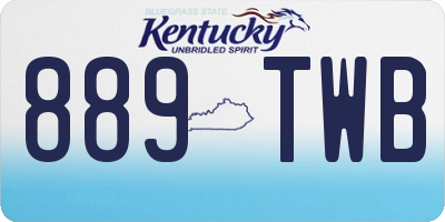 KY license plate 889TWB