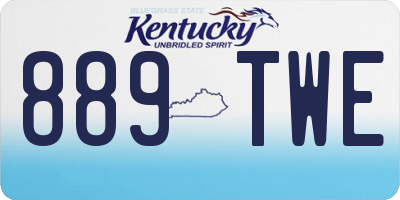 KY license plate 889TWE