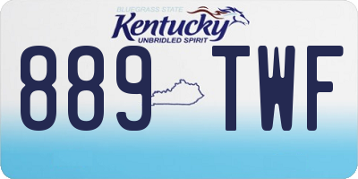 KY license plate 889TWF