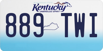 KY license plate 889TWI