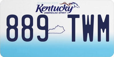 KY license plate 889TWM