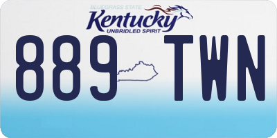 KY license plate 889TWN