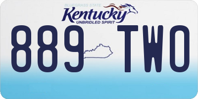 KY license plate 889TWO
