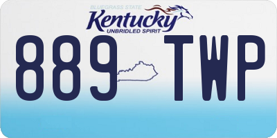 KY license plate 889TWP