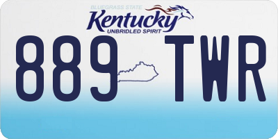 KY license plate 889TWR