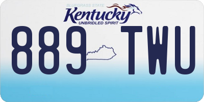 KY license plate 889TWU