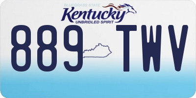 KY license plate 889TWV