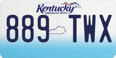 KY license plate 889TWX