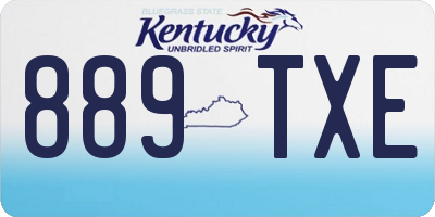 KY license plate 889TXE