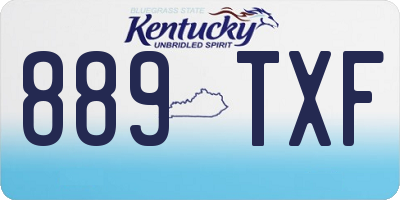 KY license plate 889TXF