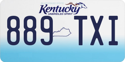 KY license plate 889TXI