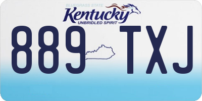 KY license plate 889TXJ