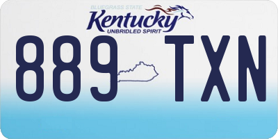 KY license plate 889TXN