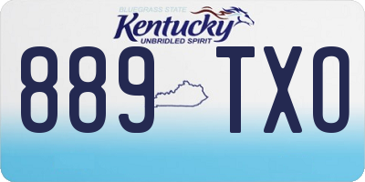 KY license plate 889TXO