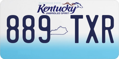 KY license plate 889TXR