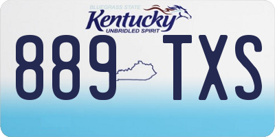 KY license plate 889TXS