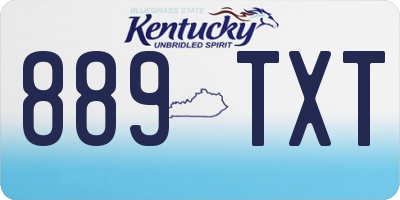 KY license plate 889TXT