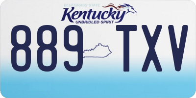 KY license plate 889TXV