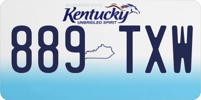 KY license plate 889TXW