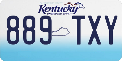KY license plate 889TXY