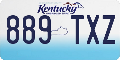KY license plate 889TXZ
