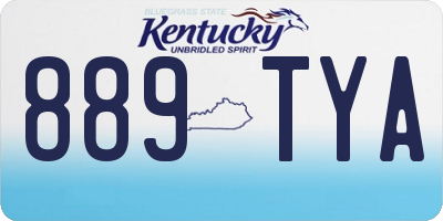 KY license plate 889TYA