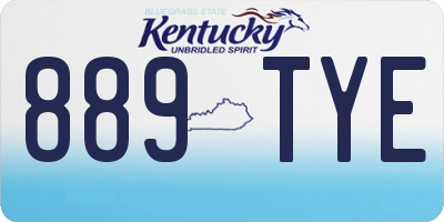 KY license plate 889TYE