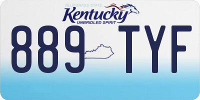 KY license plate 889TYF