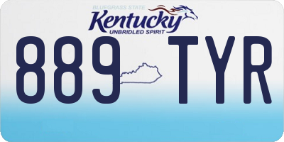 KY license plate 889TYR