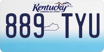KY license plate 889TYU