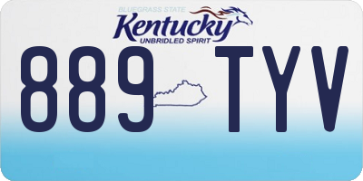 KY license plate 889TYV