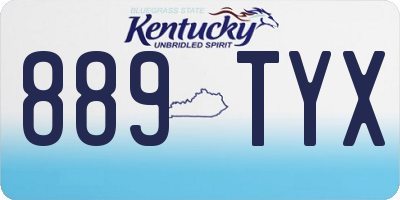 KY license plate 889TYX
