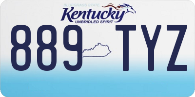 KY license plate 889TYZ