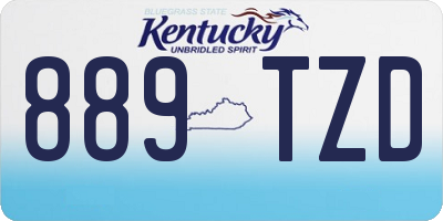 KY license plate 889TZD