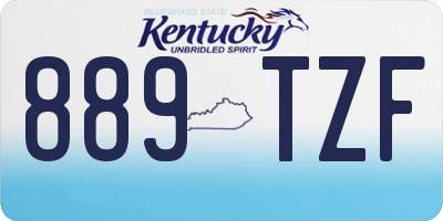 KY license plate 889TZF