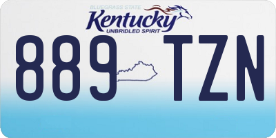 KY license plate 889TZN